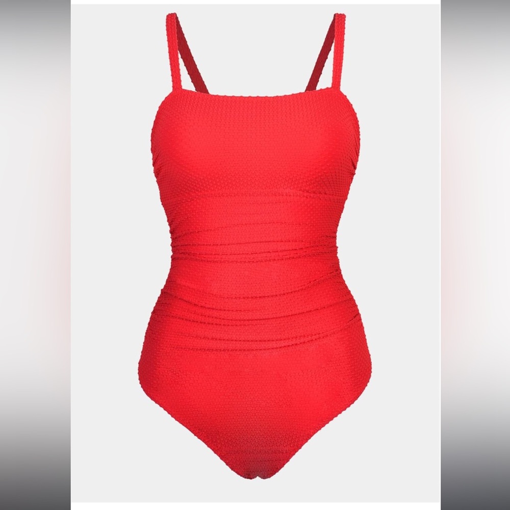 CUPSHE Red Textured One-Piece Swimsuit